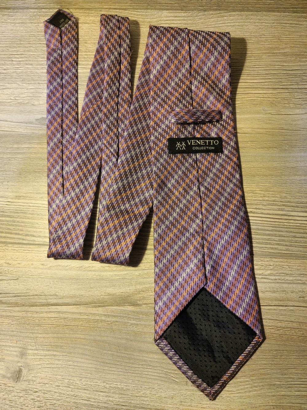 Venetto Collection Purple and Orange Men's Silk Tie